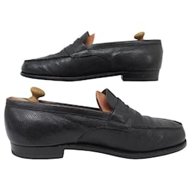 JM Weston-VINTAGE SHOES JM WESTON LOAFERS 180 LIZARD 7.5D 42 LIZARD LOAFERS-Black