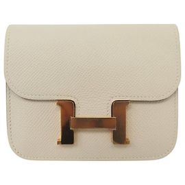Hermès NEW HERMES SLIM CONSTANCE WALLET H082060 EPSOM LEATHER CHALK Cream