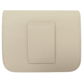 Hermès-NEUF PORTEFEUILLE HERMES SLIM CONSTANCE H082060 CUIR EPSOM CRAIE WALLET-Écru