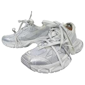 Balenciaga-BALENCIAGA SHOES 741089 3XL 40 41 CANVAS & LEATHER SNEAKERS SHOES-Silvery