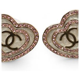 Orecchini a perno placcati in oro con strass Chanel D'oro