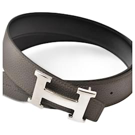 Hermès-Hermes Reversible Belt with H Buckle-Black