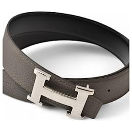 Hermès-Hermes Reversible Belt with H Buckle-Black