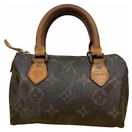 Louis Vuitton-Louis Vuitton Monogram Mini Speedy Handbag-Brown,Monogram