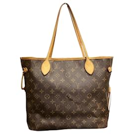 Louis Vuitton-Louis Vuitton Monogram Neverfull MM Tote Bag-Brown,Monogram