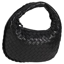 Autre Marque-BOTTEGA VENETA INTRECCIATO Mini Hobo Hand Bag Leather Black Gold Auth am8217AM-Black,Golden