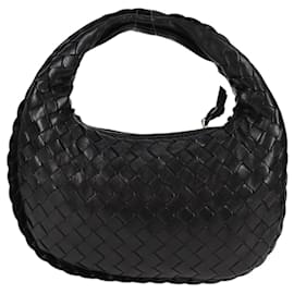 Autre Marque-BOTTEGA VENETA INTRECCIATO Mini Hobo Hand Bag Leather Black Gold Auth am8217AM-Black,Golden