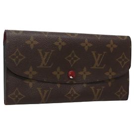 LOUIS VUITTON Monogram Portefeuille Emilie Long Wallet Rouge M60697 Auth ar13497 Rouge Monogramme