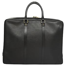 Louis Vuitton-LOUIS VUITTON Epi Porte Documents Voyage Business Bag Black M54472 Auth ep8680-Black