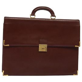 CARTIER Bolsa de Negocios Must de Cuero Burdeos Auth bs25045 Burdeos