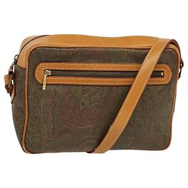 ETRO Borsa a Spalla Paisley PVC Marrone Oro Auth am8284 Marrone D'oro