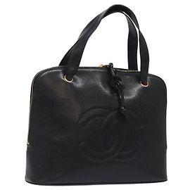 CHANEL COCO Sac à main Mark Cuir Caviar Noir Or CC Auth yk17997 Noir Doré