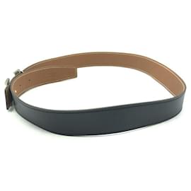 Hermès-Hermes Constance H Leather Belt-Black