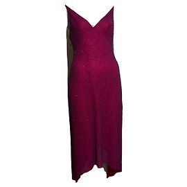 Jenny Packham Vestido assimétrico de glitter e seda Rosa Fuschia