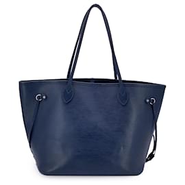 Louis Vuitton-Blue Epi Leather Neverfull MM Tote Bag-Blue