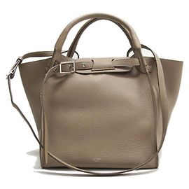 Céline Celine Big Bag Pequena Tote em Greige Bege Cinza
