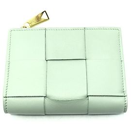 Bottega Veneta Cassette Leder Bi-Fold Geldbörse Grün