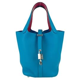Hermès-Sac à main Hermes Picotin Lock PM Eclat-Bleu