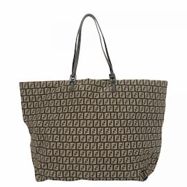 Fendi-Fendi Zucchino Tote Bag-Brown