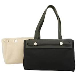 Hermès-Sac Tote Hermes Airbag PM Toile Officier-Noir