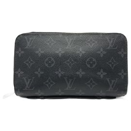 Louis Vuitton Monogram Eclipse Zippy XL Clutch Tasche Schwarz Monogramm