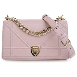 Dior-Dior Pink Small Grained Calfskin Diorama Flap-Pink