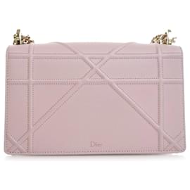 Dior-Dior Pink Small Grained Calfskin Diorama Flap-Pink