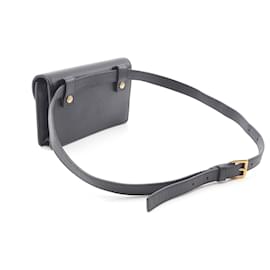 Dior-Dior Black Leather Saddle Belt Pouch-Black