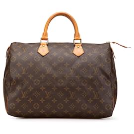 Louis Vuitton-Louis Vuitton Brown Monogram Speedy 35-Brown