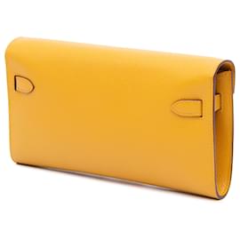 Hermès-Hermès Yellow Epsom Kelly To Go Wallet-Jaune,Moutarde