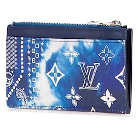 Louis Vuitton-Louis Vuitton Blue Monogram Bandana Coin Card Holder-Blue