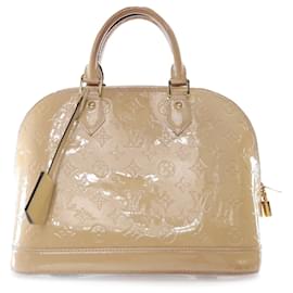 Louis Vuitton-Louis Vuitton Brown Monogram Vernis Alma PM-Brown,Beige