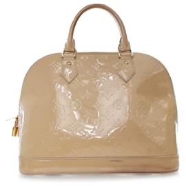Louis Vuitton-Louis Vuitton Brown Monogram Vernis Alma PM-Brown,Beige