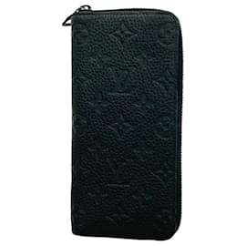 Louis Vuitton-Portefeuille Long Louis Vuitton Taurillon Zippy Vertical M69047 Noir-Noir