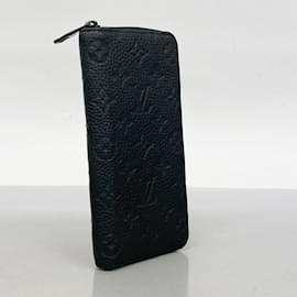 Louis Vuitton-Portefeuille Long Louis Vuitton Taurillon Zippy Vertical M69047 Noir-Noir