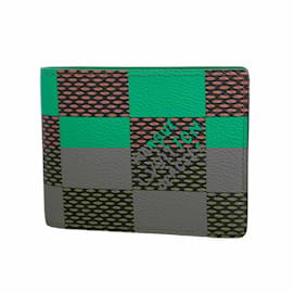 Louis Vuitton-Portefeuille Multiple Damier Pop Louis Vuitton-Marron,Vert