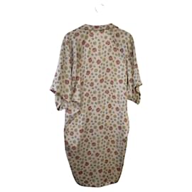 Balenciaga-Balenciaga Floral Knee Length Silk Short Sleeve Dress collar style neck SZ 36-Multiple colors