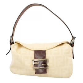 Fendi-Sac à main en toile Zucca de Fendi-Marron,Beige