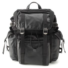 Tod's Fabric & Leather Medium Backpack Black Black