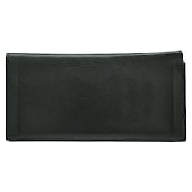 Cartier-Cartier Leather Cabochon Long Wallet Black-Black
