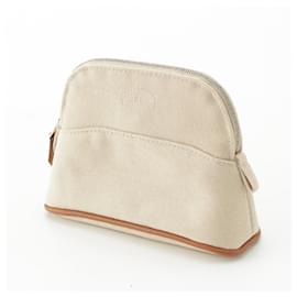 Hermès-Pochette Mini Bolide en Toile Beige Hermes-Marron,Beige