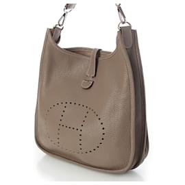 Hermès-Sac à épaule Hermes Evelyne III Clemence-Marron