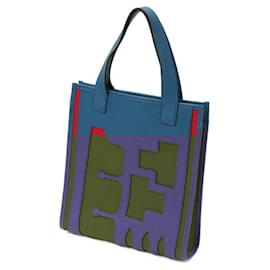 Hermès-Sac tote en toile Petit H d'Hermès-Rouge