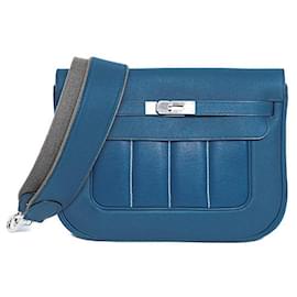 Hermès-Sac à épaule Hermes Berlinn 28 Bleu-Bleu