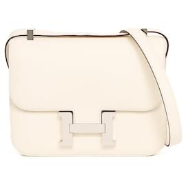 Hermès-Sac à épaule Hermes Constance 24-Blanc