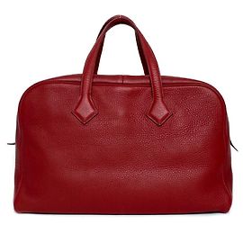 Hermès Boston Tasche Rot Clemence Hermes Victoria 43 Rot