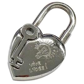 Hermès-Clé de cœur Hermes Cadena Argent 2004-Argenté,Métallisé