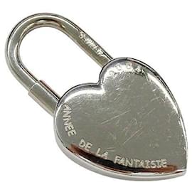 Hermès-Clé de cœur Hermes Cadena Argent 2004-Argenté,Métallisé