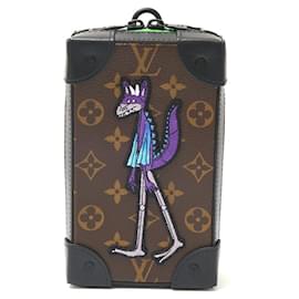 Louis Vuitton-Boîte à téléphone en cuir Monogram Soft Trunk Louis Vuitton-Marron