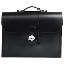 Hermès-Hermes Box Calf Sac a Depeche 38 Briefcase-Black